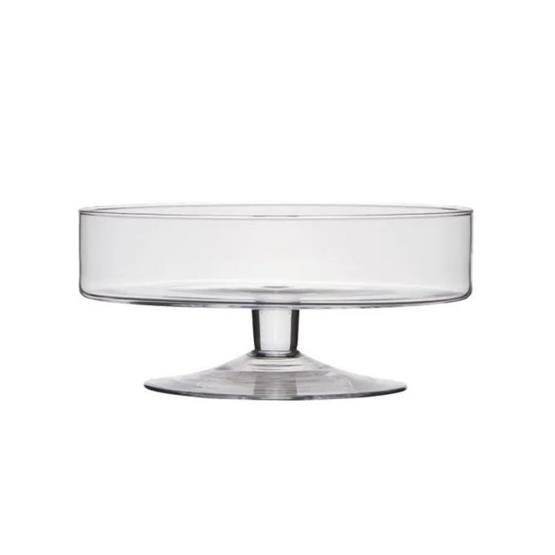 Tácy a podnosy - Tác na noze STEVE skleněný čirý 29cm