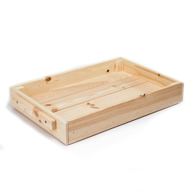 Přepravky a boxy - Tác přírodní dřevo 2 ucha