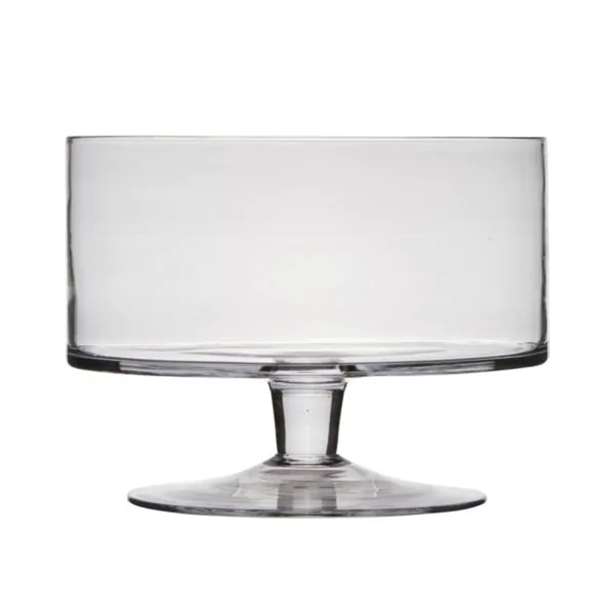 Skleněné vázy - Tác/váza na noze STEVE skleněná čirá 24cm