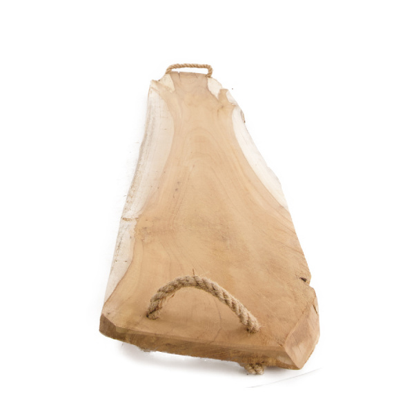 Tácy a podnosy - Tác z přírodního dřeva a provazu 2 ucha 77cm