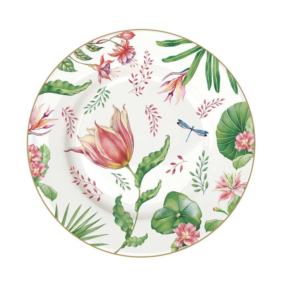 Talíře - Talíř dezertní porcelánový BOTANIC CHIC 19cm