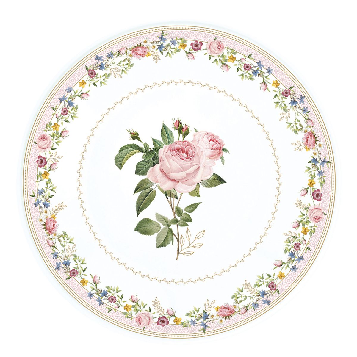 Talíře - Talíř na dort CHANT DES ROSES z porcelánu 32cm