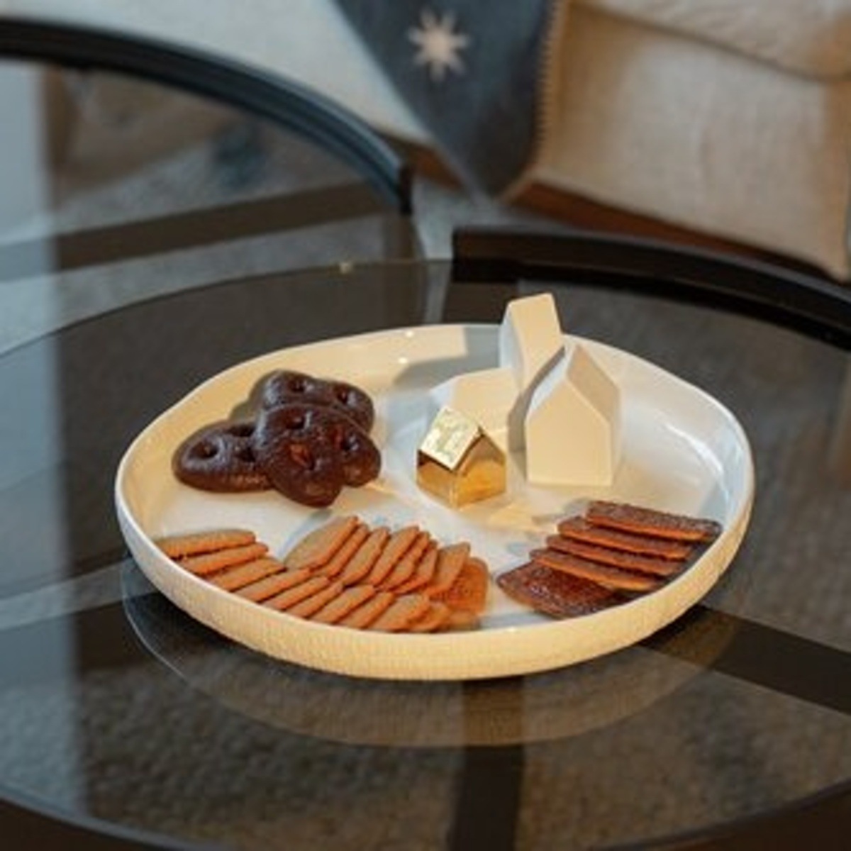 Talíř porcelánový s domky 35cm-1