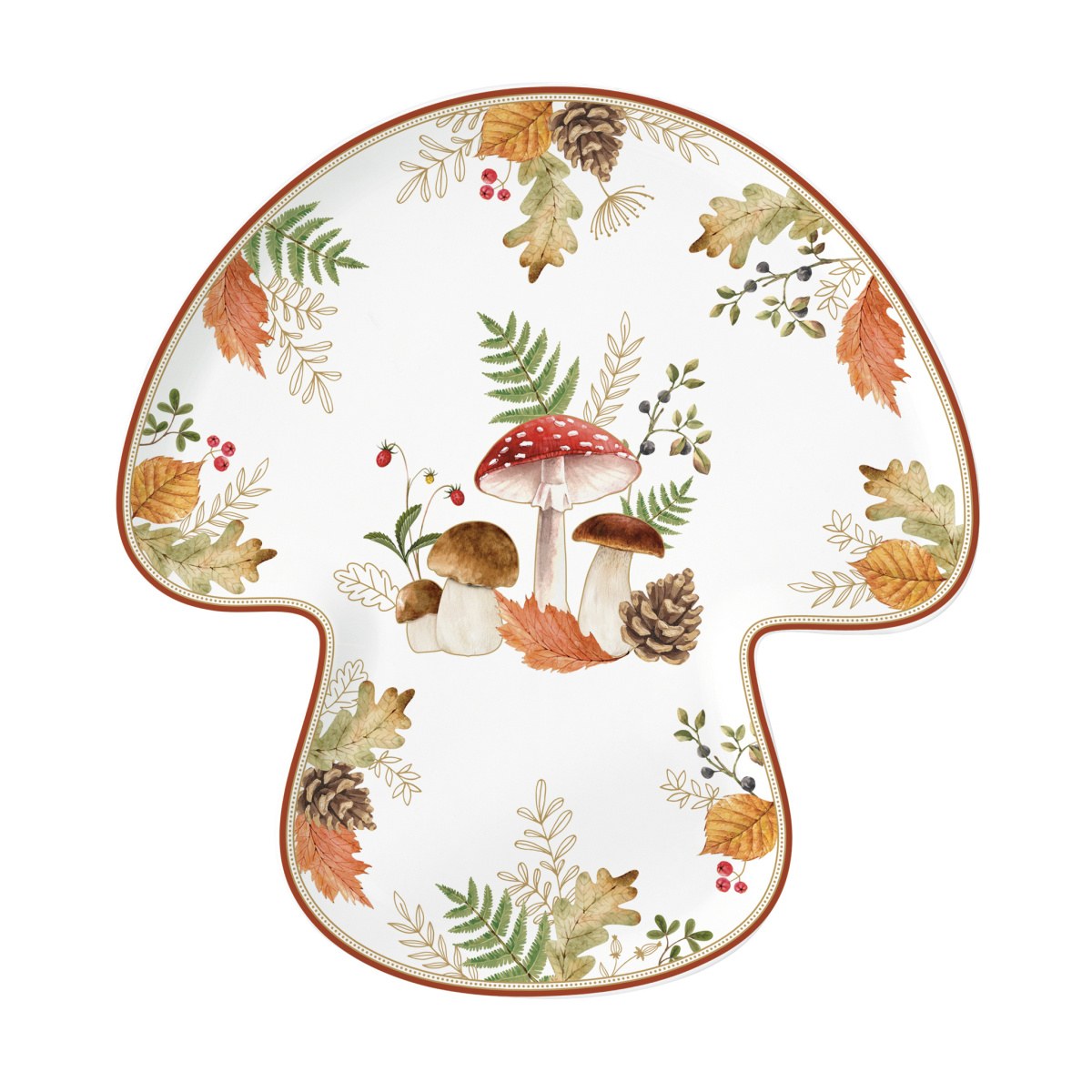 Talíře - Talíř servírovací houba porcelánový AUTUMN BREEZE 29,5cm