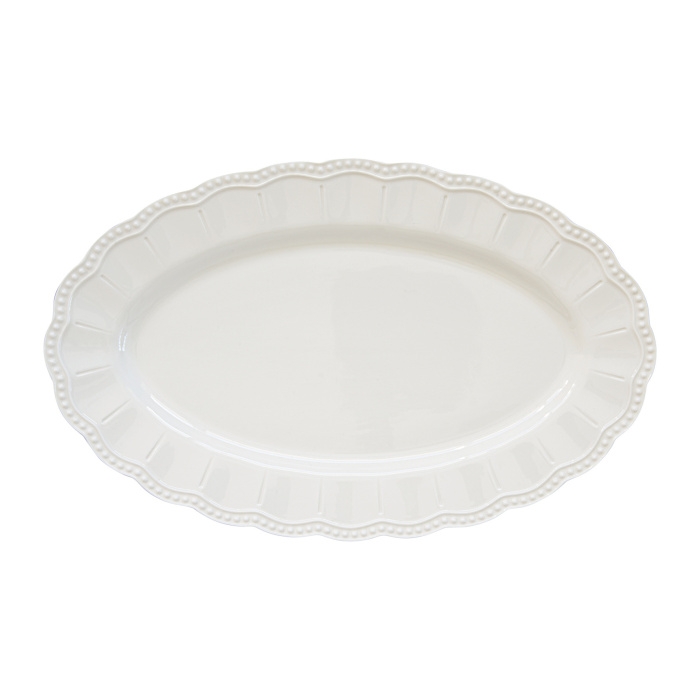 Talíře - Talíř servírovací oválný porcelánový ELITE bílý 36x23cm