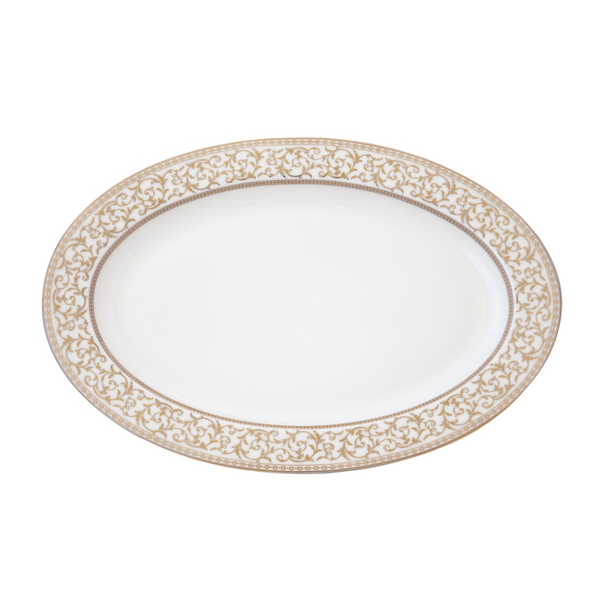 Talíře - Talíř servírovací oválný porcelánový GOLDEN 36x24,5cm