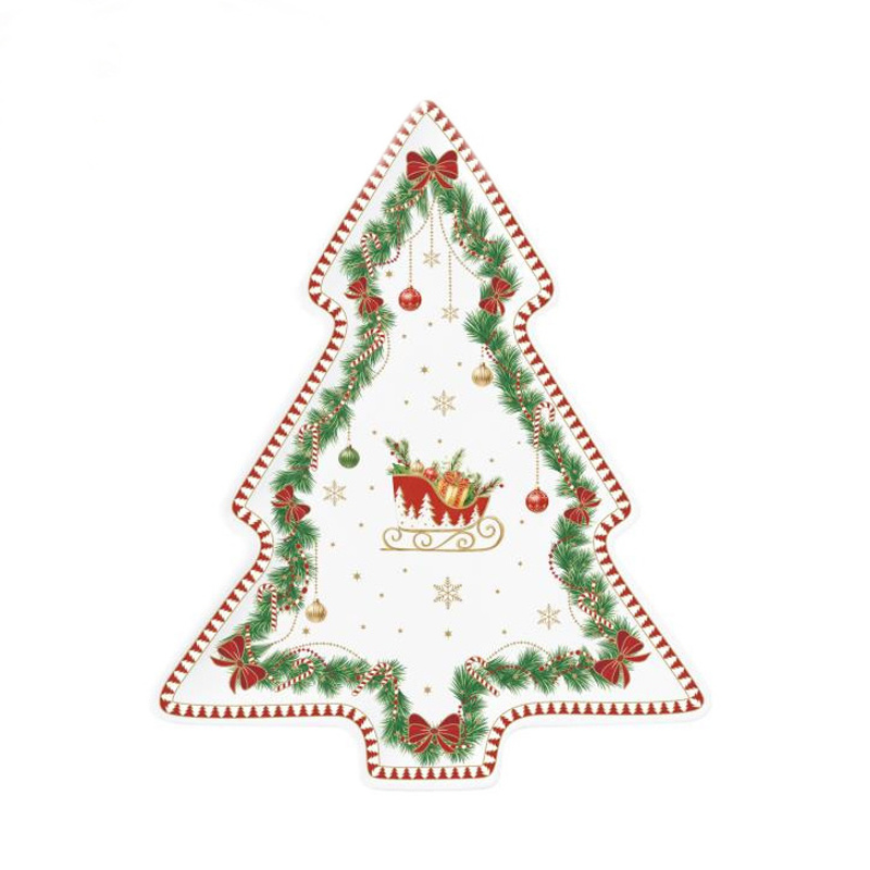 Talíře - Talíř strom servírovací MAGIE DE NOEL porcelánový 25cm