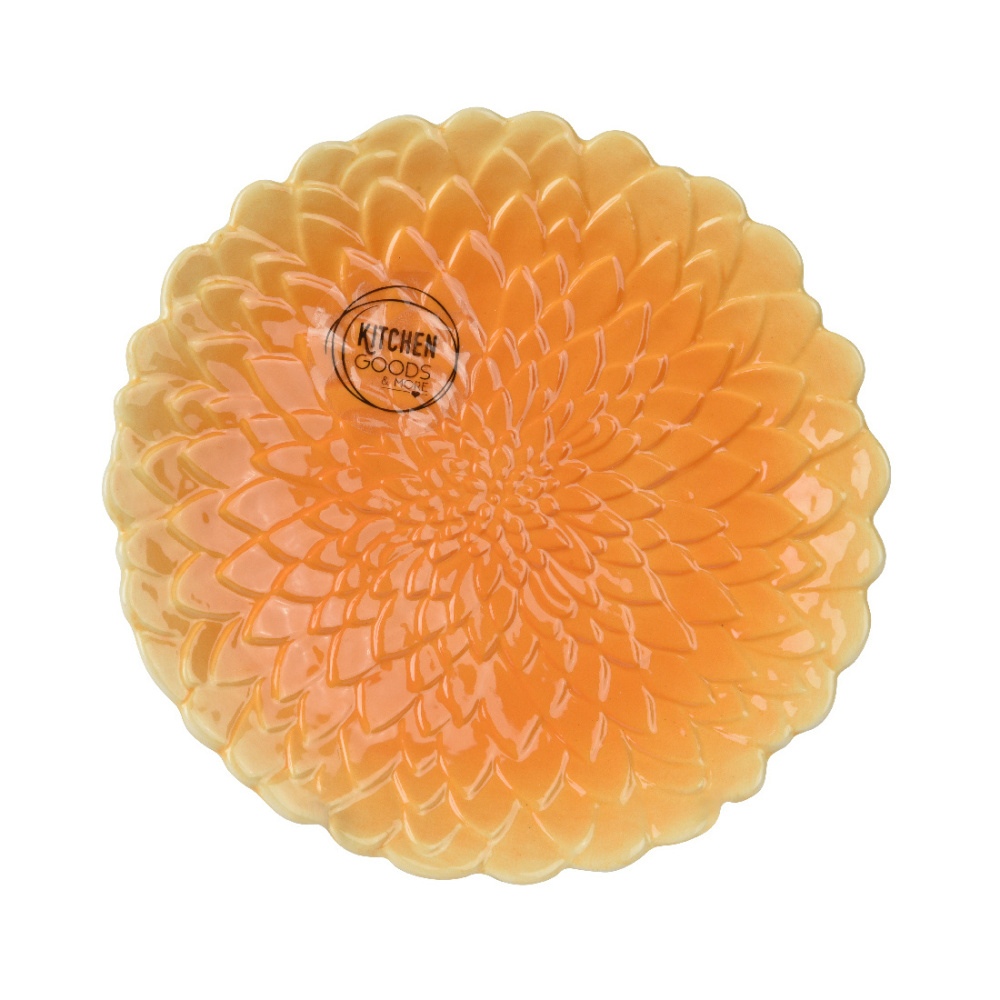 Talíře - Talíř ve tvaru květu KITCHEN GOODS z dolomitu oranžový 21cm