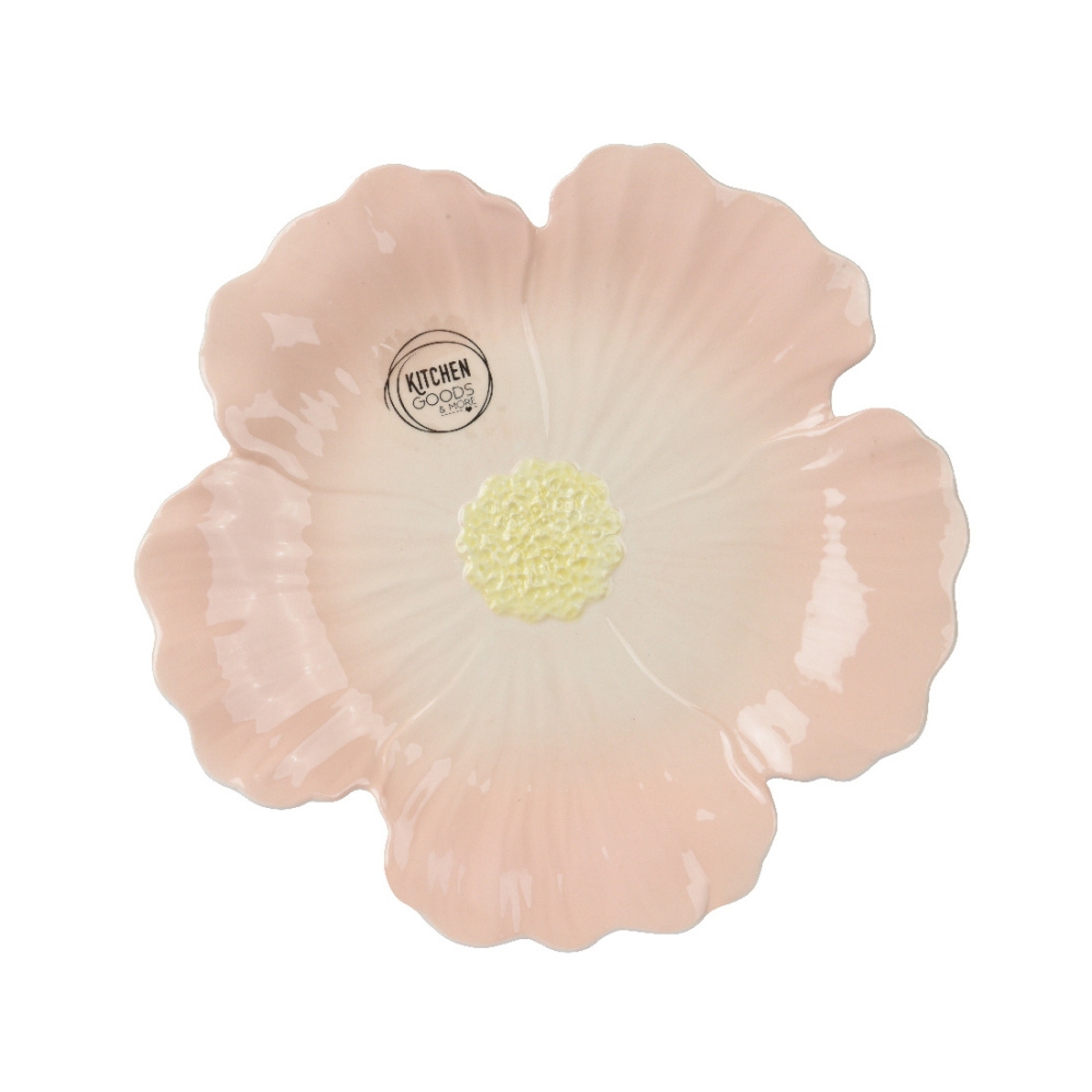 Talíře - Talíř ve tvaru květu KITCHEN GOODS z dolomitu sv.růžový 27cm