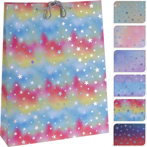 Taška dárková hvězdy mix XL