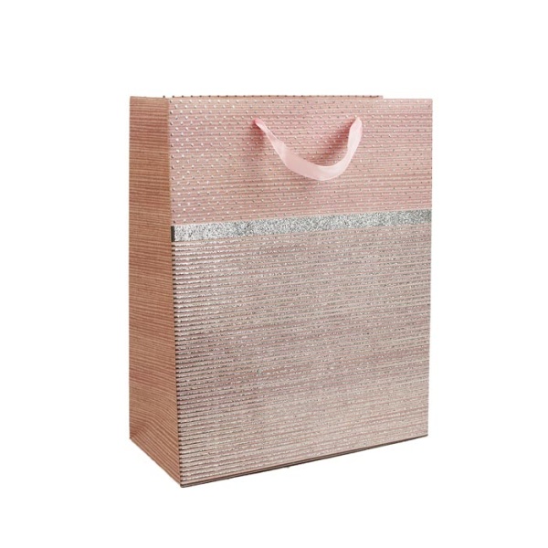 Taška dárková papír růžová 32cm