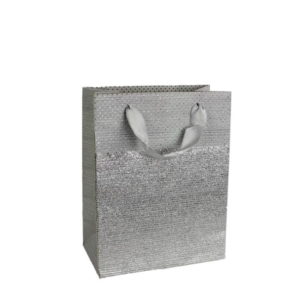 Taška dárková papír šedá 23cm