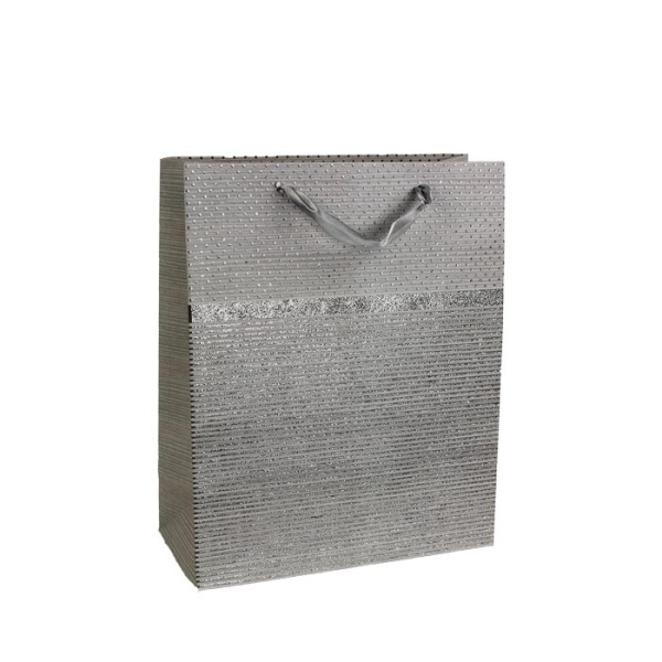 Taška dárková papír šedá 32cm