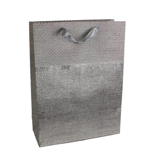 Taška dárková papír šedá 40cm