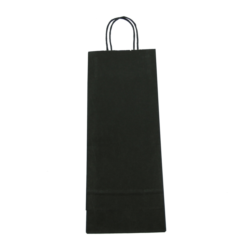 Tašky - Taška dárková papírová na lahev černá 39cm