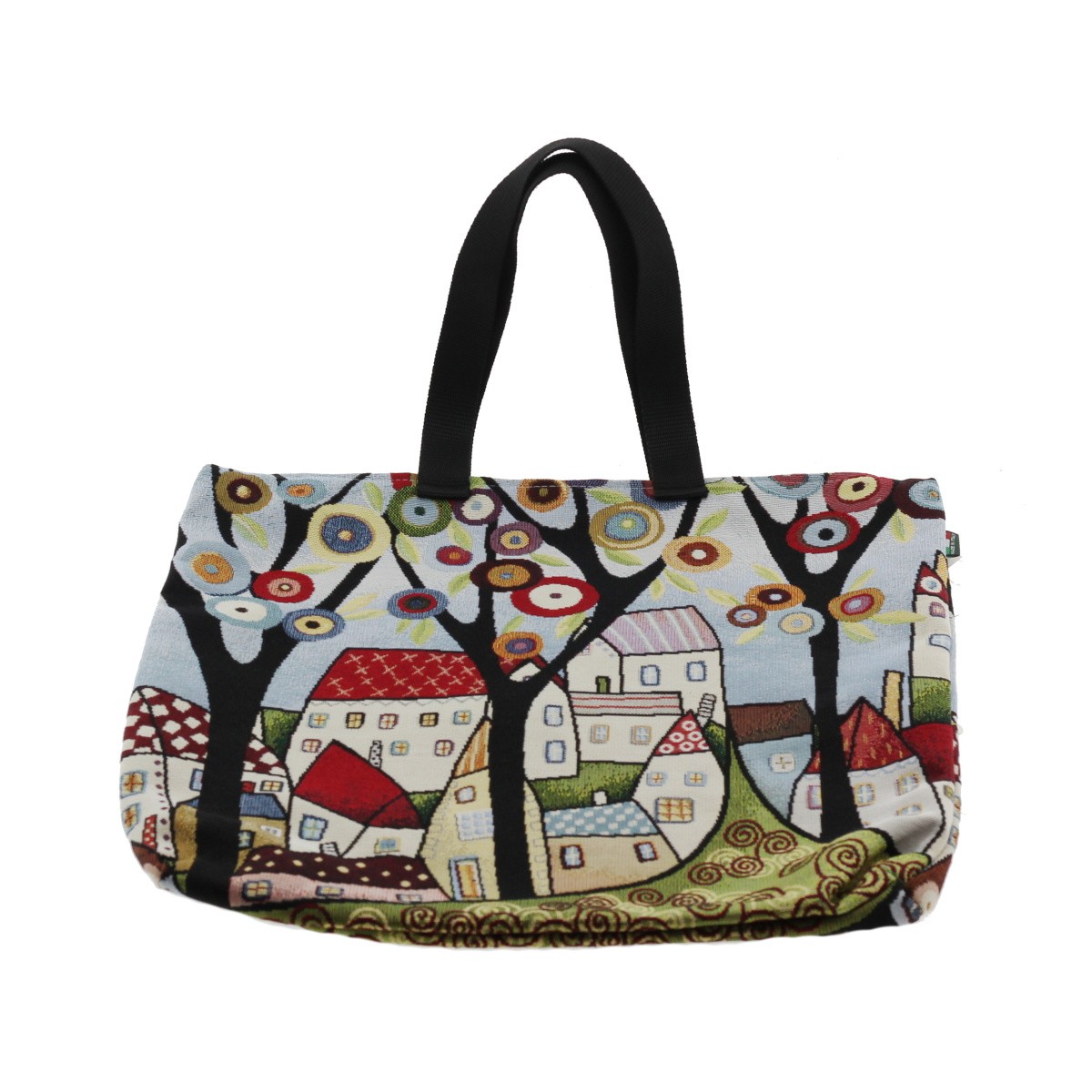 Pohodlí domova - Taška látková na zip ASIAGO s domy 40cm