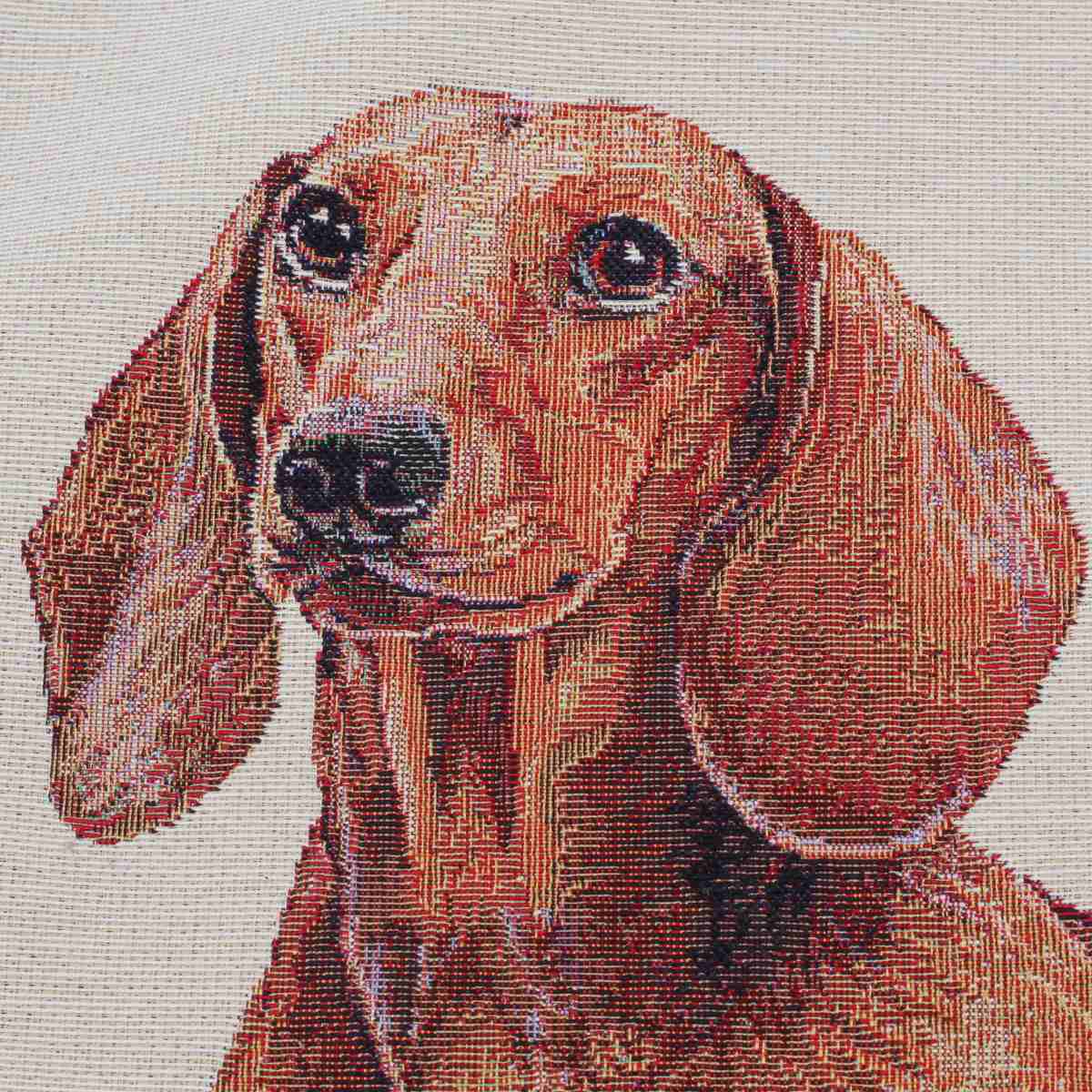 Taška látková na zip BASSOTTO MARRONE - jezevčík 40x40cm-0