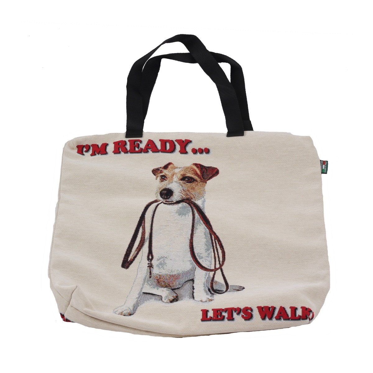 Tašky - Taška látková na zip JACK RUSSEL 40x40cm