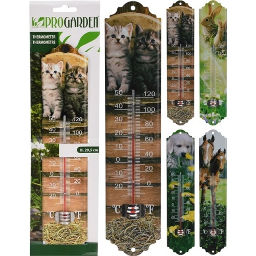 Doplňky do zahrady - Teploměr venkovní se zvířátky mix 29,5cm