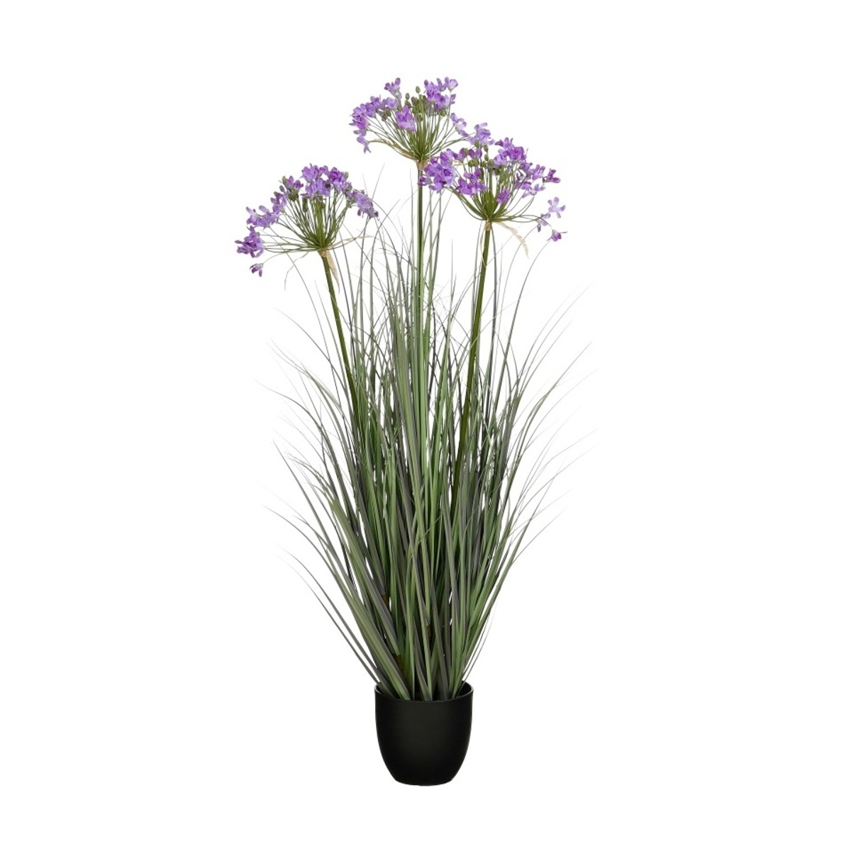 Umělé květiny v obalu - Tráva s květy česneku hrnková umělá 110cm