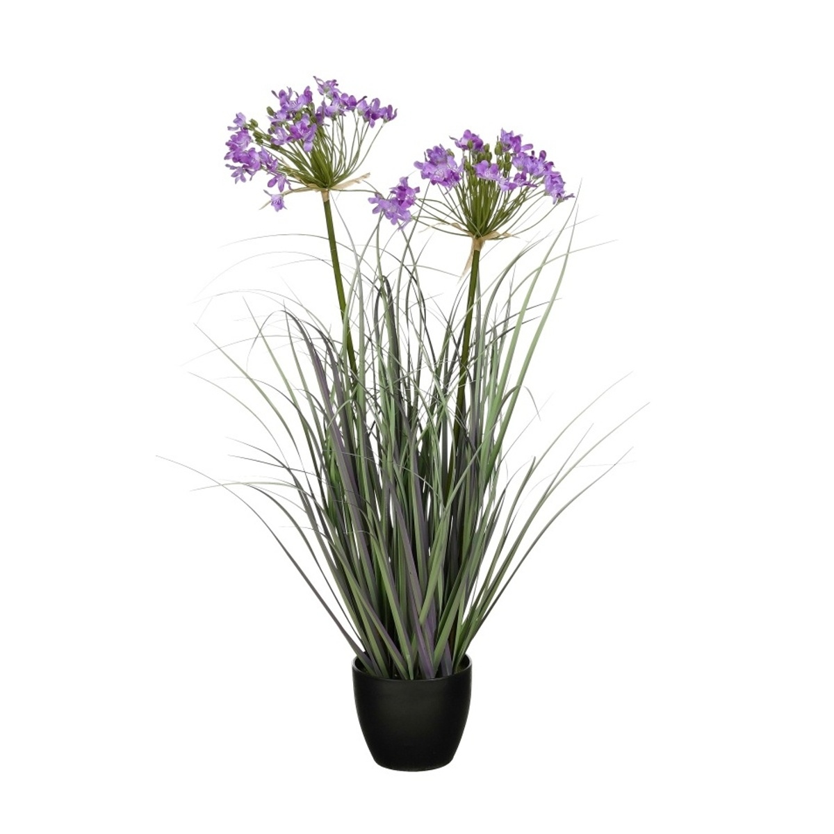 Umělé květiny v obalu - Tráva s květy česneku hrnková umělá 80cm
