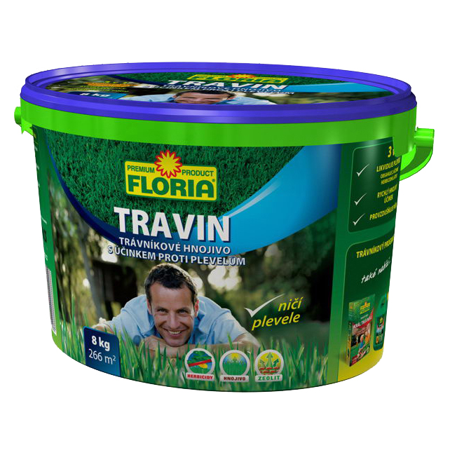 Hnojiva - Trávníkové hnojivo Travin 8 kg FLORIA
