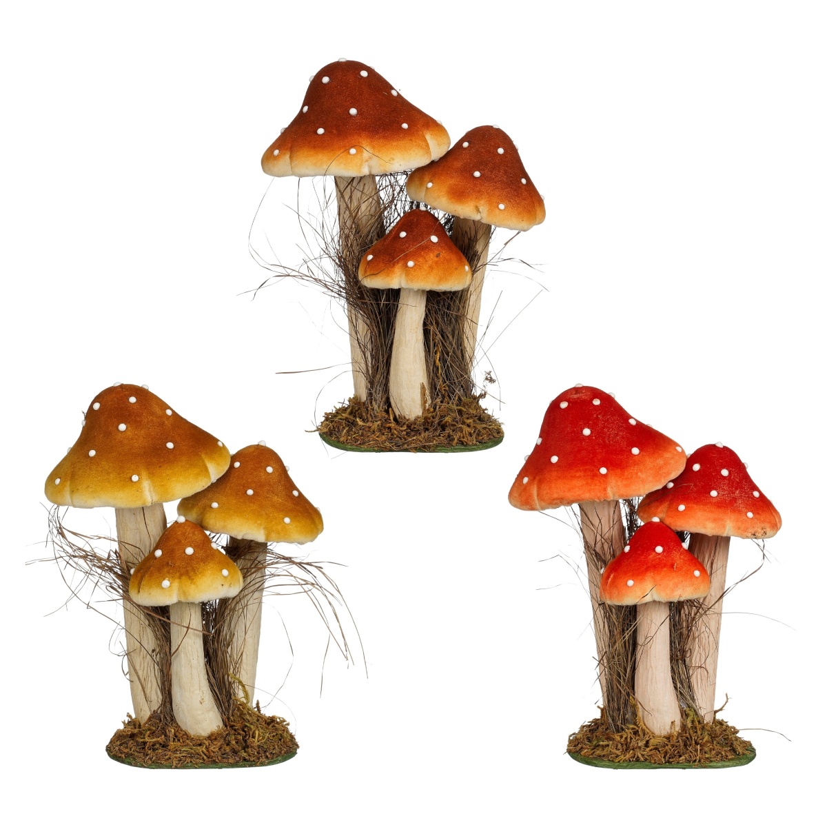 Halloween - Trojice muchomůrek z pěny mix 25,5cm