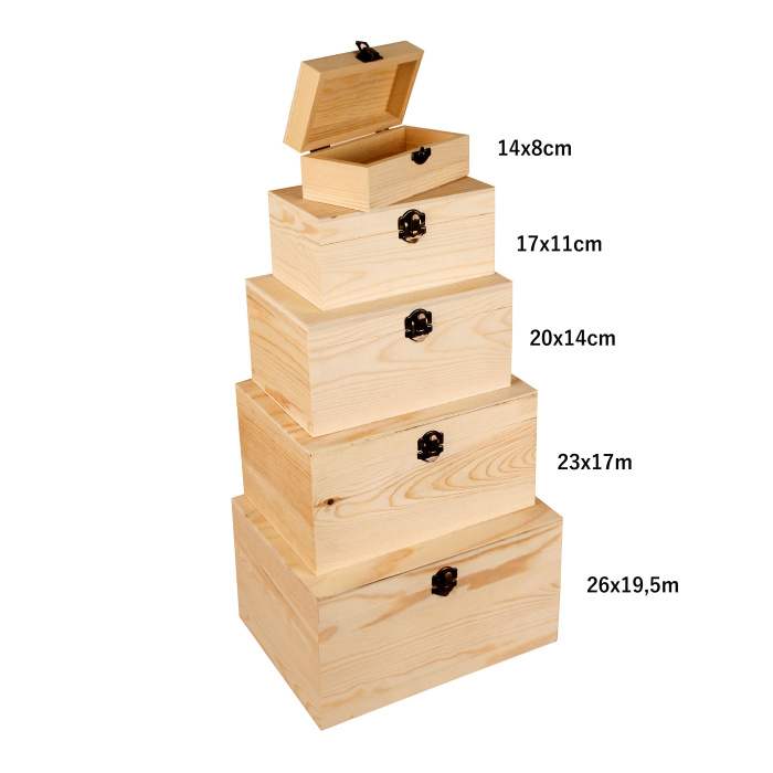 Přepravky a boxy - Truhla přírodní dřevo 20x14cm