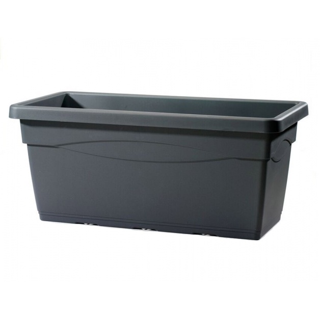 Truhlíky - Truhlík CASSETTONE TERA plast antracit 100cm