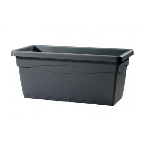 Truhlíky - Truhlík CASSETTONE TERA plast antracit 80cm