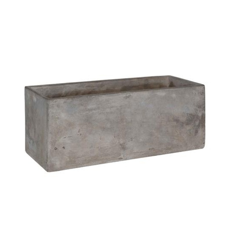 Kompozitní truhlíky - Truhlík hranatý ALICE M betonový šedý 21cm