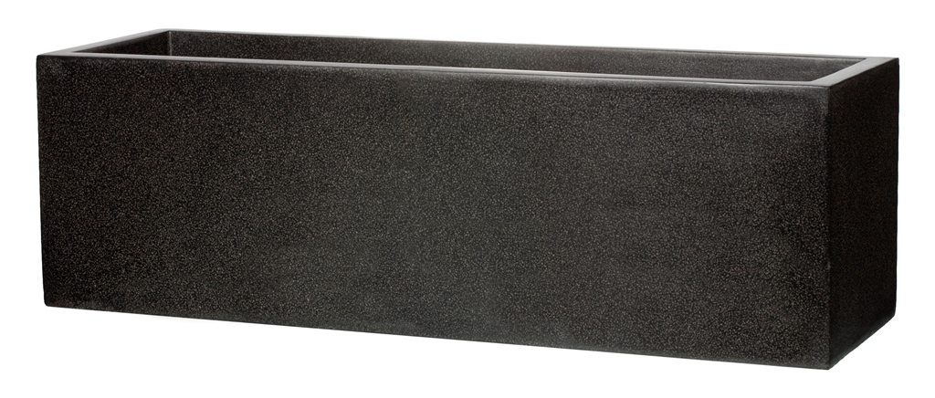 Květináče - Truhlík hranatý CAPI LUX 100cm x 40 černý fiberclay venkovní