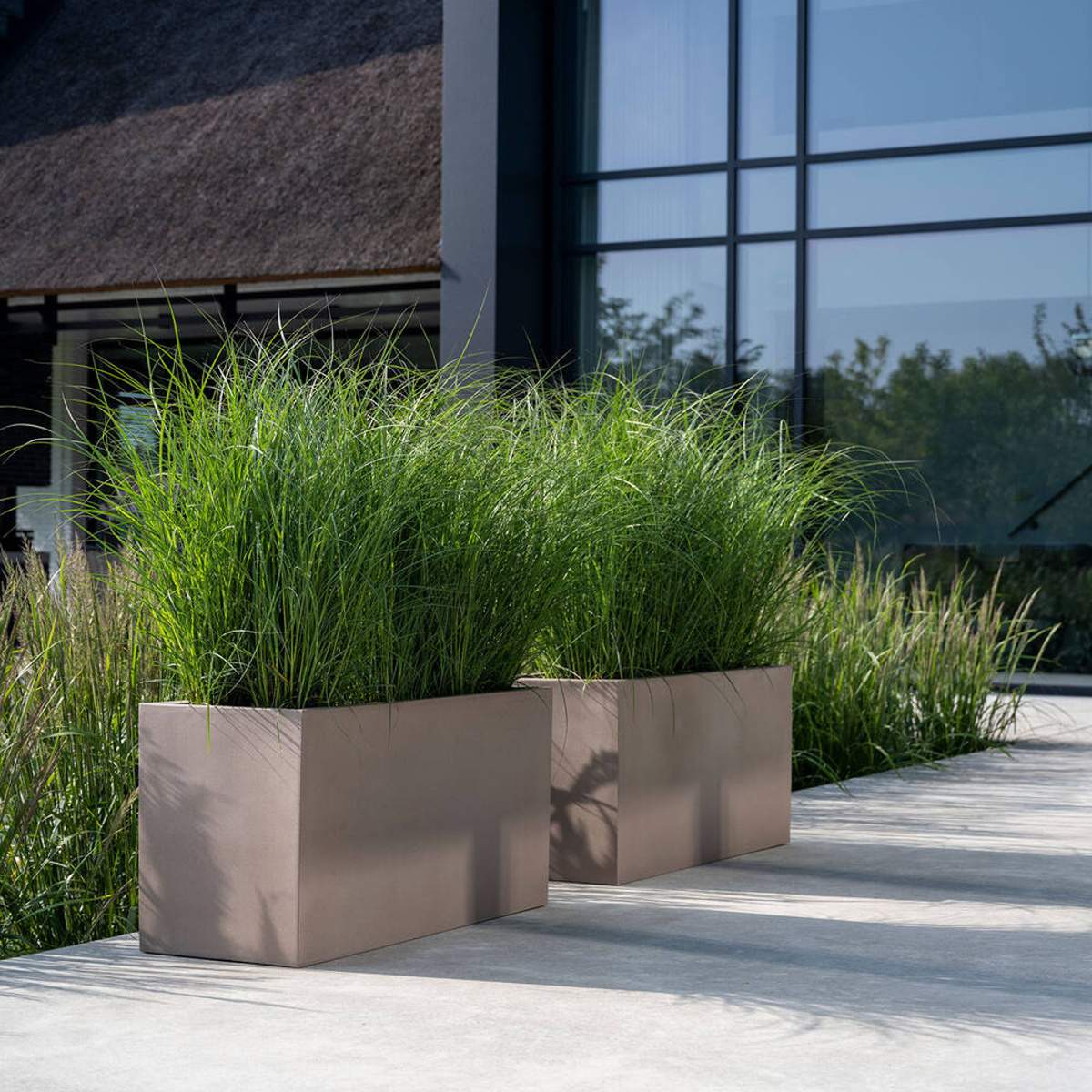 Truhlík hranatý JORT M fiberstone taupe 100x40cm-0