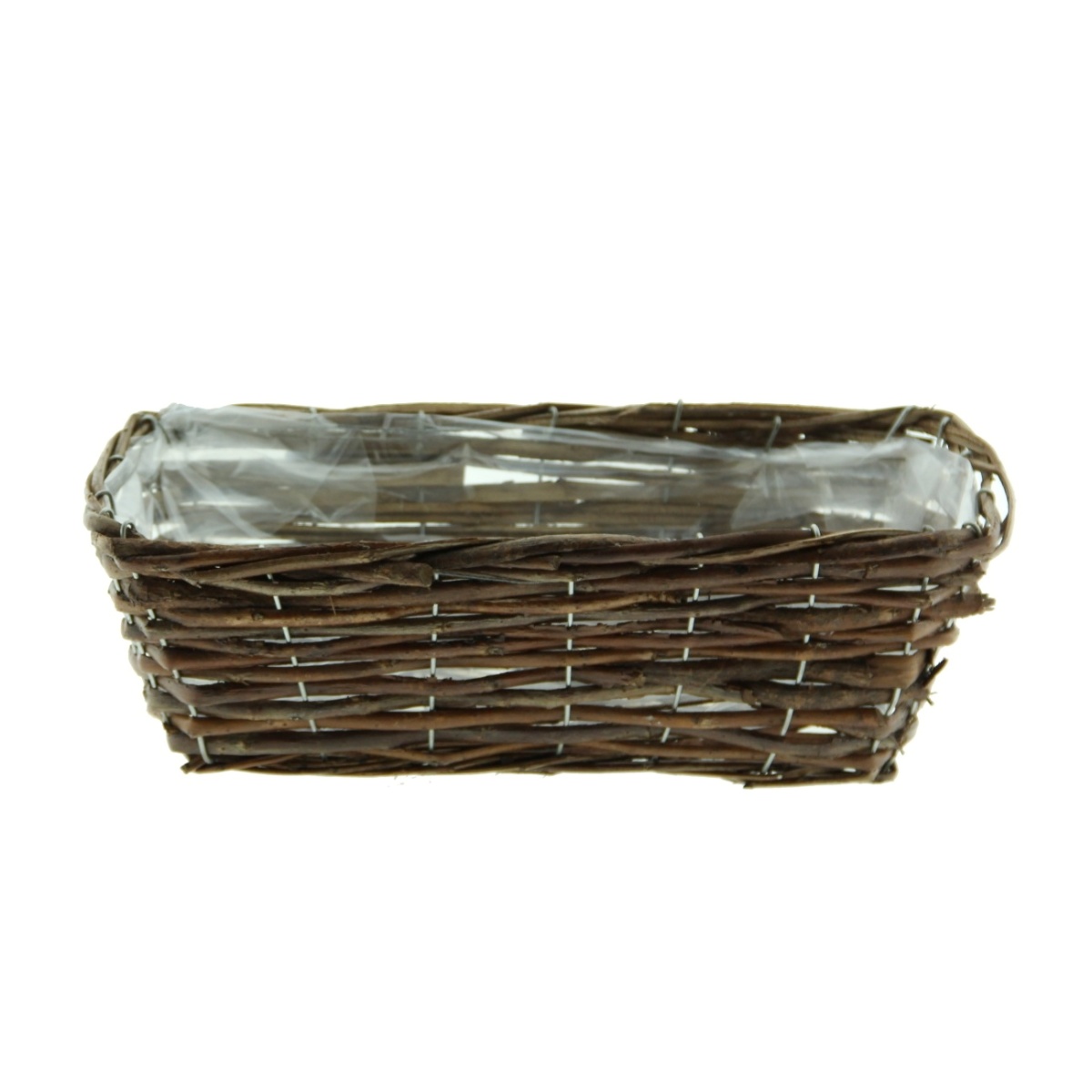 Truhlíky - Truhlík hranatý proutěný s igelitem přírodní 33cm