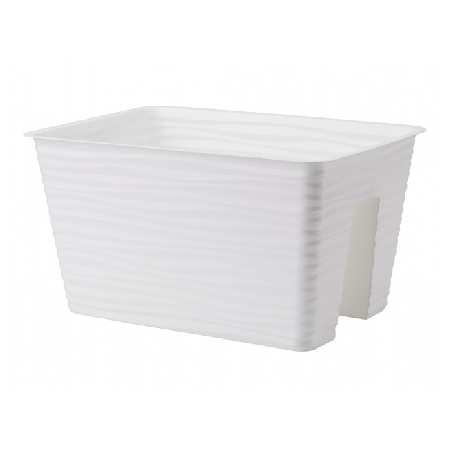 Truhlíky - Truhlík na zábradlí plastový SAHARA bílý 40cm