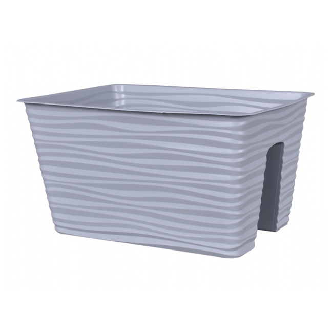 Truhlíky - Truhlík na zábradlí plastový SAHARA šedý 40cm