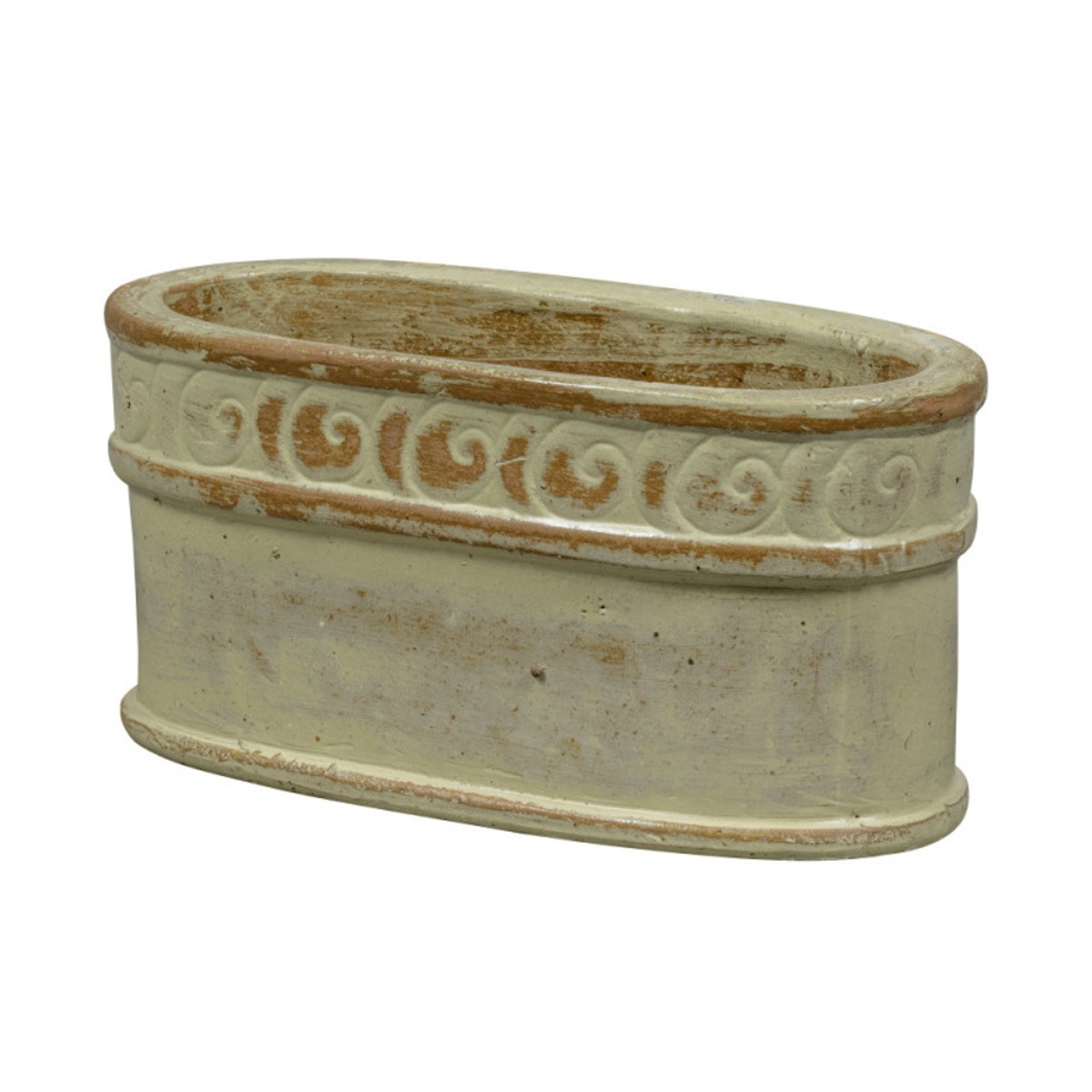 Keramické truhlíky - Truhlík oválný ADELAIDE 1-06I glazovaný krémový 53x23cm