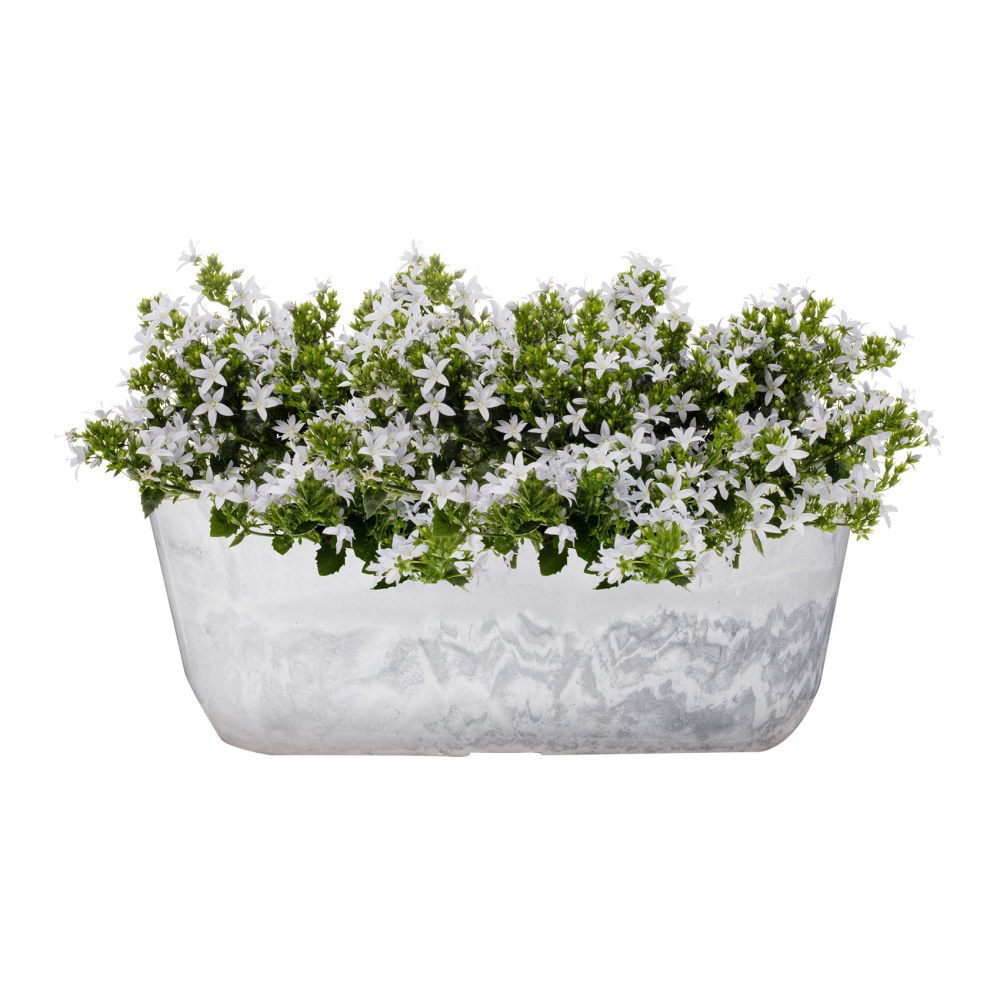 Truhlík oválný plastový PALERMO bílý 35cm-0