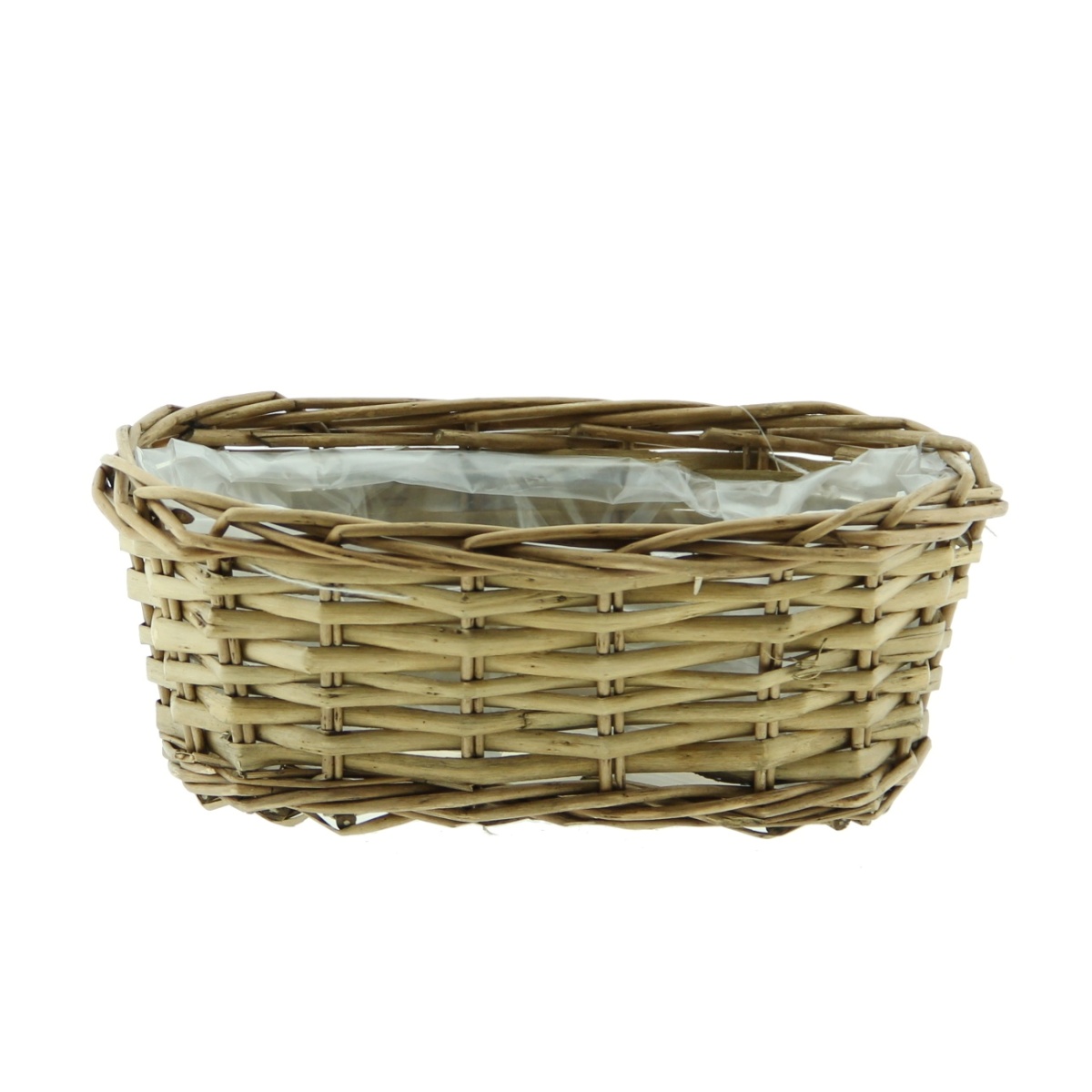 Truhlík oválný proutěný s igelitem hnědý 21cm-0