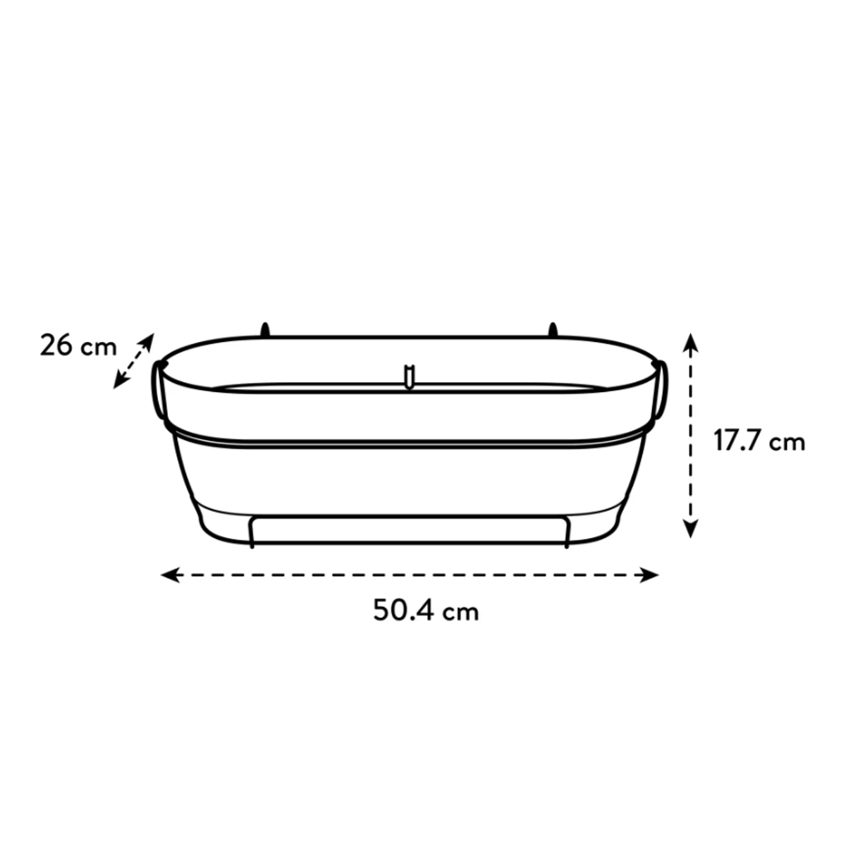 Truhlík plastový ELHO Vibia All-in-1 antracitový 50cm-1