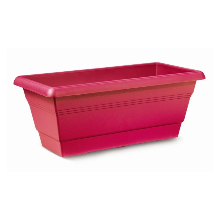 Truhlíky - Truhlík plastový FESTONE tm.růžová 50cm