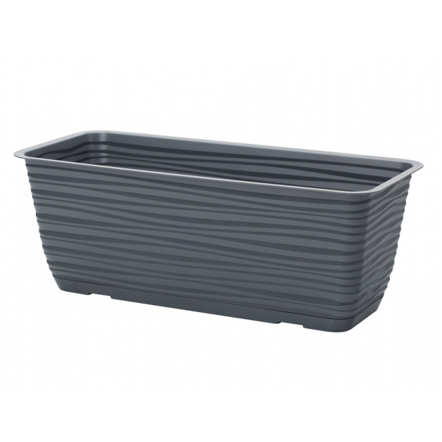 Truhlíky - Truhlík SAHARA + podmiska plast antracit 40cm