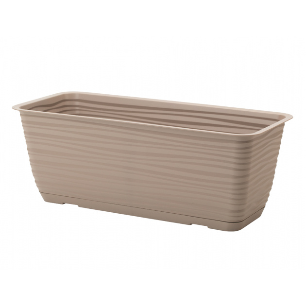 Truhlíky - Truhlík SAHARA + podmiska plast taupe 40cm