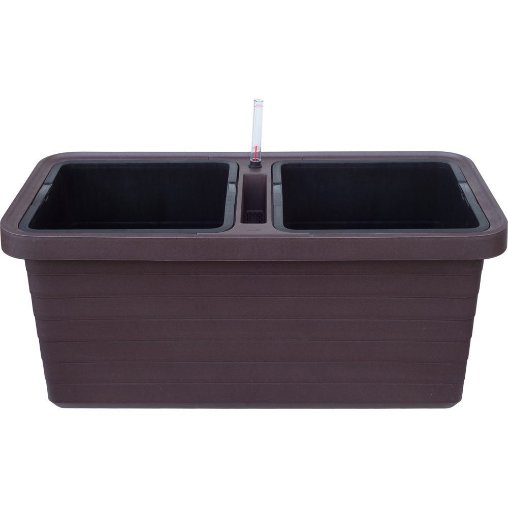 Plastové samozavlažovací truhlíky - Truhlík samozavlažovací BERBERIS DUO plast čokoláda