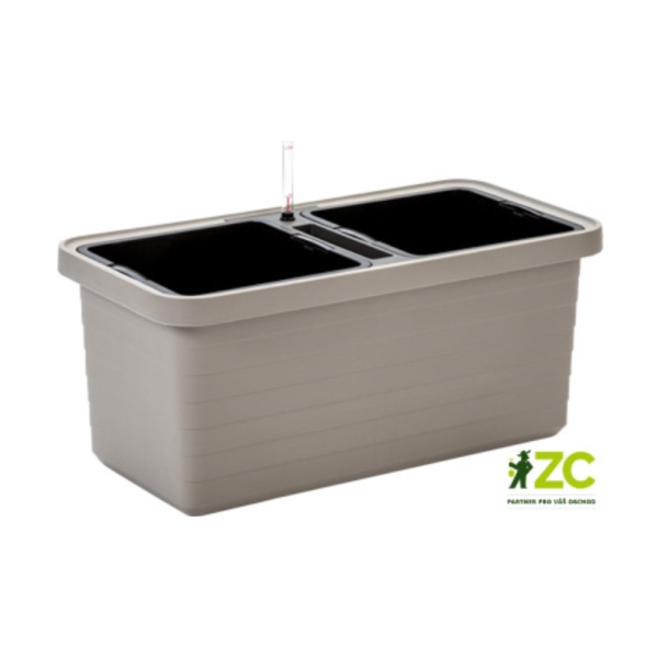 Plastové samozavlažovací truhlíky - Truhlík samozavlažovací BERBERIS DUO plast taupe 80cm