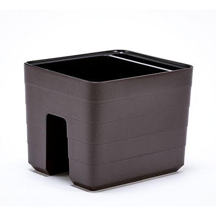 Plastové květináče - Truhlík samozavlažovací BERBERIS na zábradlí plast čokoláda 30cm