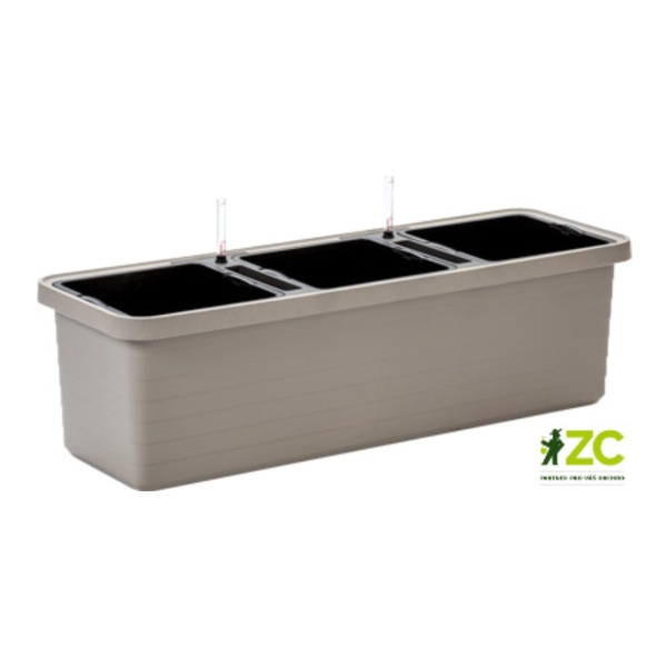 Plastové samozavlažovací truhlíky - Truhlík samozavlažovací BERBERIS TRIO plast taupe 117cm