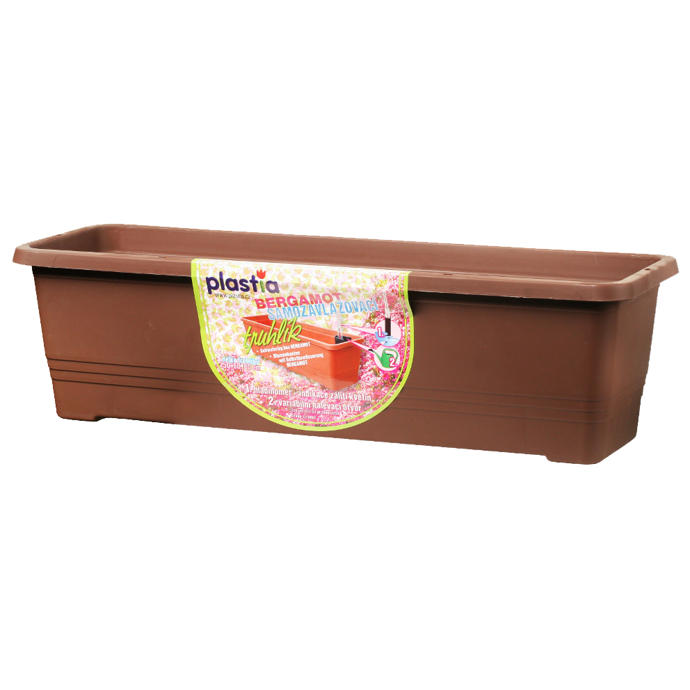 Truhlíky - Truhlík samozavlažovací BERGAMOT 50cm čokoláda
