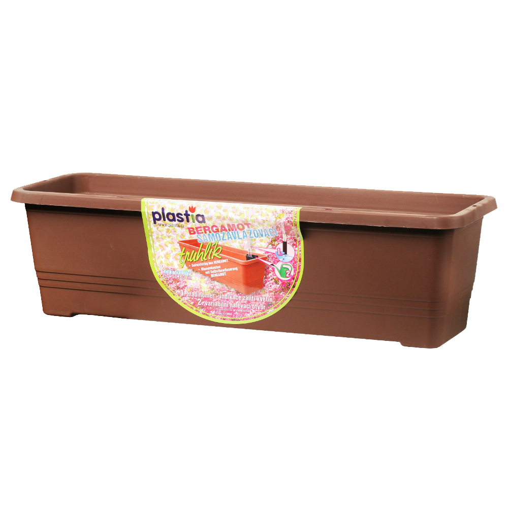 Truhlíky - Truhlík samozavlažovací BERGAMOT 80cm čokoláda