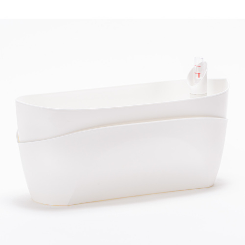 Květináče - Truhlík samozavlažovací DOPPIO plast bílá 38cm